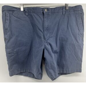 Duluth Trading Flex Ballroom Khaki Shorts Tag 44 Actual 46 8" Inseam Dark Blue